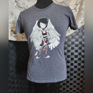 💲 Cute Emo Cupid Gray Short-sleeved Tee (M)